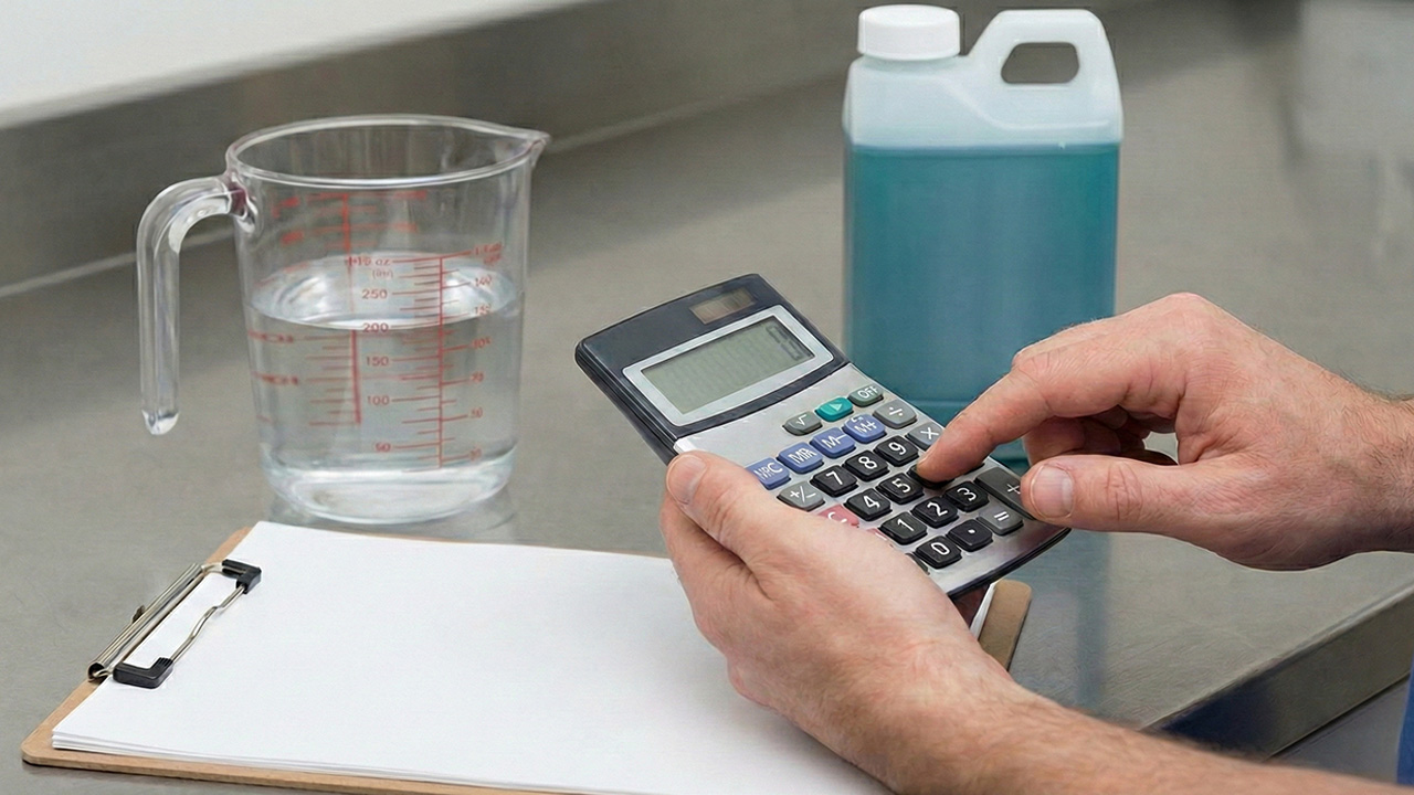 calcul des dosages de produit d'entretien